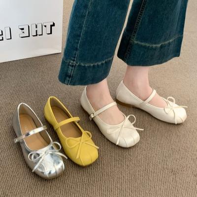 Мода 2025Дизайнерские Весенние Женские Туфли Мэри Джейн Модные Туфли-балетки с Квадратным Носком и Мягкой Удобной Подошвой