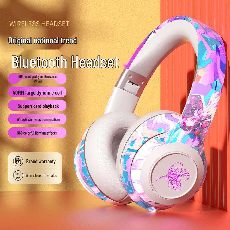 Беспроводные игровые наушники с оголовьем Guochao Graffiti Bluetooth - Новый дизайн, бестселлер.