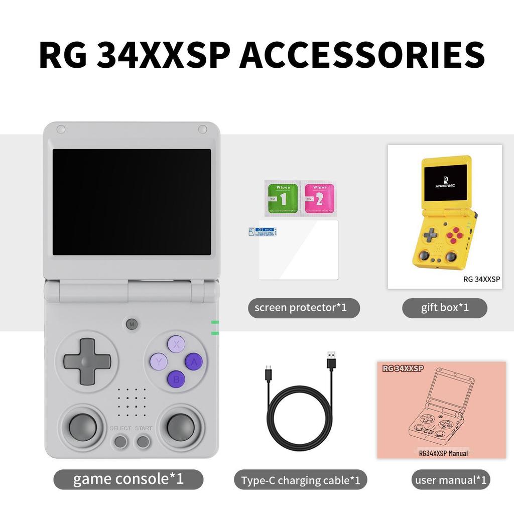 ANBERNIC RG34XXSP Dual Joystick Retro Foldable Clamshell Handheld Gaming Console