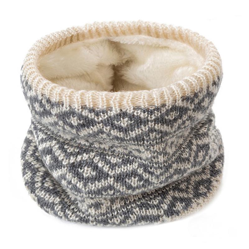 Unisex Winter Scarf Neck Warmer Thickened Fleece Outdoor Cycling Face Mask Versatile Knitted Neck Protection Overhead Scarf
