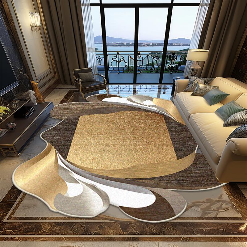 Ковер для гостиной в европейском стиле неправильной формы, роскошное украшение, мягкие большие ковры для спальни, офисный нескользящий складной коврик для пола