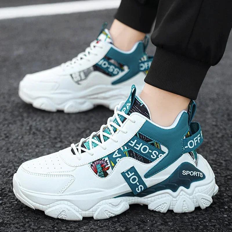 2024 Мужские удобные кроссовки Дышащие кроссовки для бега с сетчатым верхом Теннисные кроссовки для ходьбы на платформе Динамический цветовой контраст