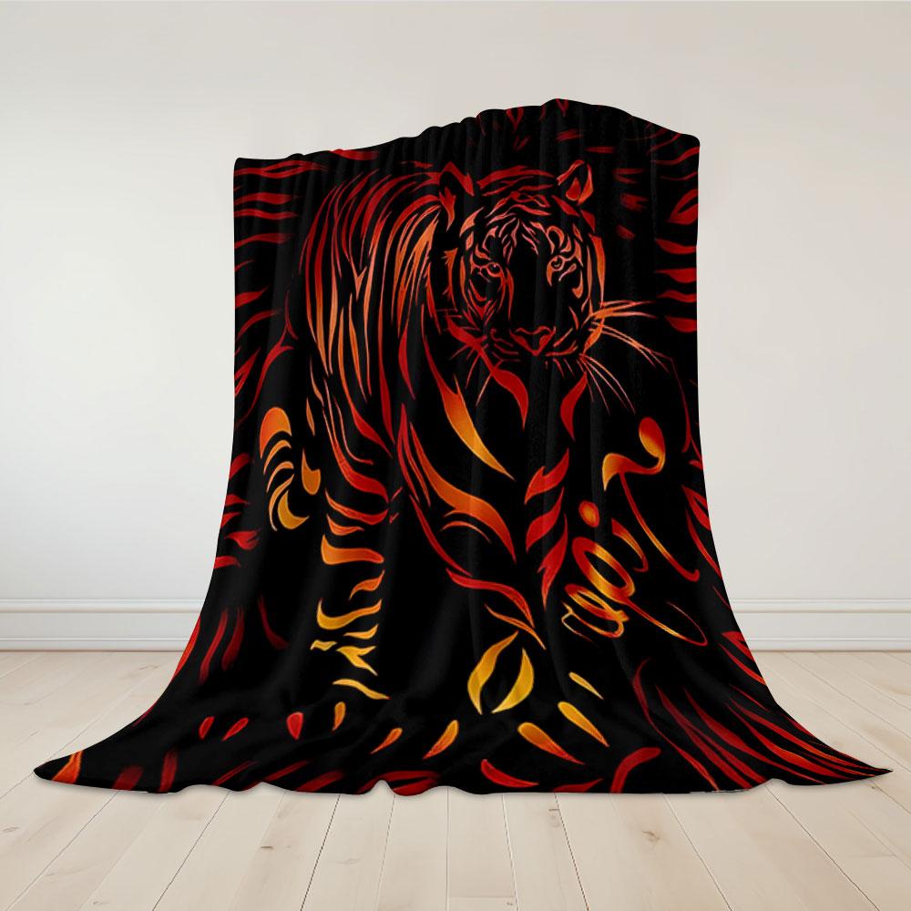 Плед с принтом «Тигровые полосы» Art Line Идеально подходит для дивана, офиса, кровати, путешествий, сна, чтения, отдыха, кемпинга, для использования в любое время года