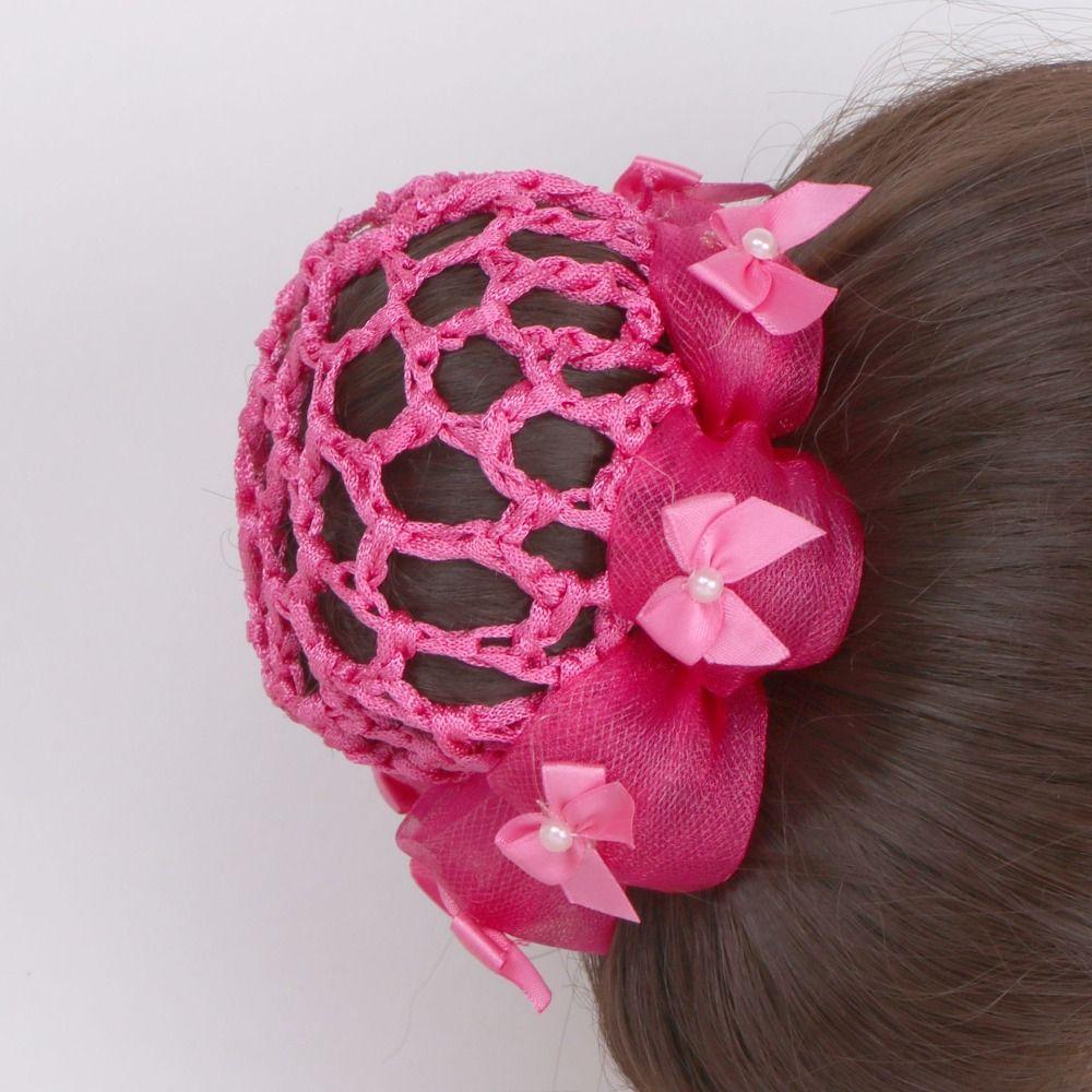 Блестящий детский пучок с сеткой бант балетный пучок снуд модная сетка для волос с цветком вечеринка