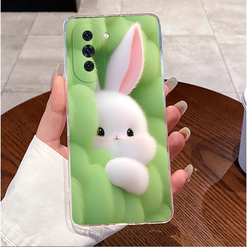 Чехол для телефона Huawei Nova 10 / Nova 10 Pro Роскошное Сердце-Заяц Смешной Прозрачный ТПУ Силиконовый Мягкий Чехол Nova10 Nova10Pro Оболочка