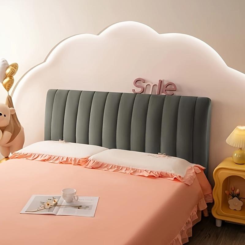Short Plush Quilted Headboard Cover Luxury Soft Thick Velvet Bed Head Cover All-inclusive Bedside Protector Cover