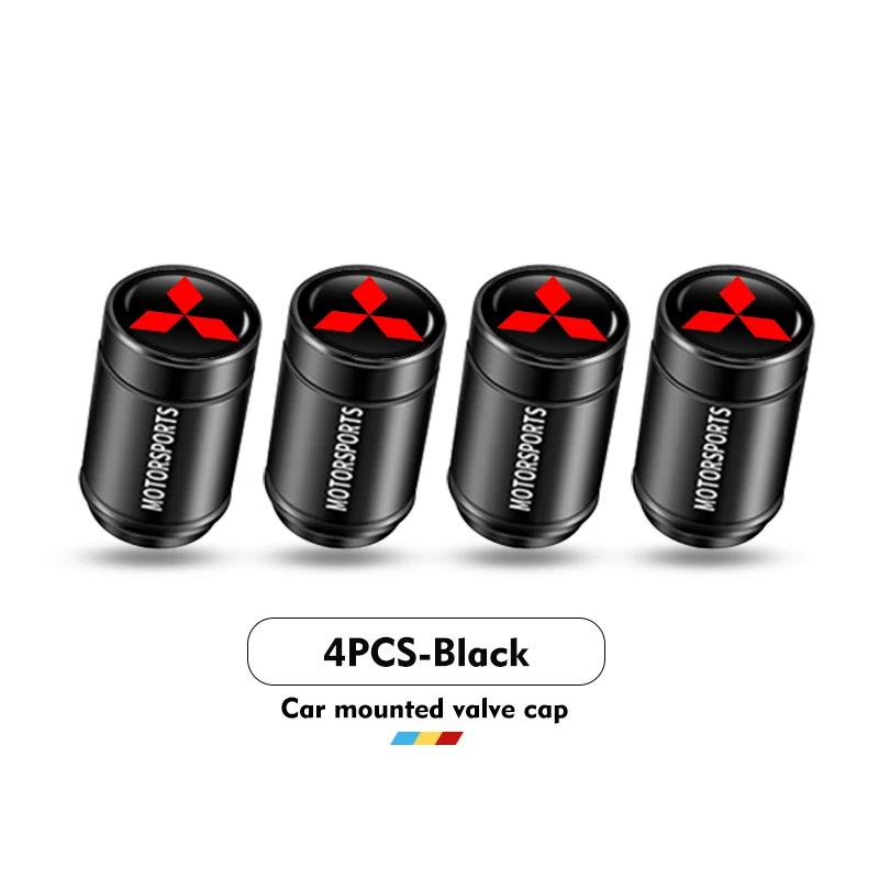gzbf5 4PCS Car Motorcycle Valve Caps for Mitsubishi All Models Eclipse Cross ASX Mirage Tire Stem Air Cover Universal Accessories