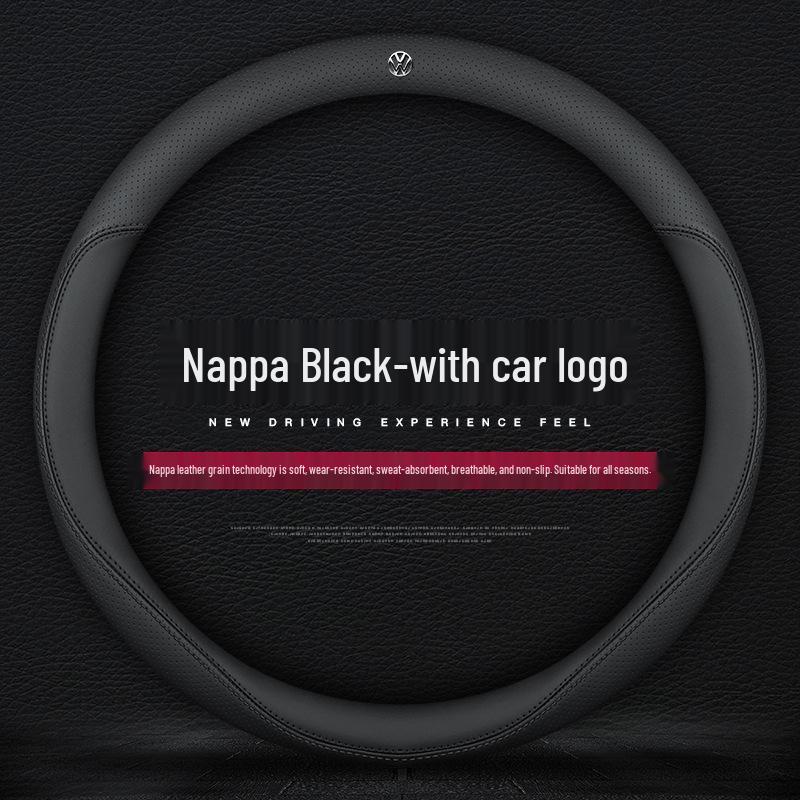 VW Steering Wheel Covers Compatible with Lavida, Sagitar, T-Roc, Polo, Tayron X, Magotan, Tiguan L, Bora, Lamando - Fits New & Old Models.