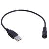 Кабель-шнур питания USB на DC5V, USB-штекер на DC5V 5.5x2.1mm, Разъем-бочонок, Зарядный провод