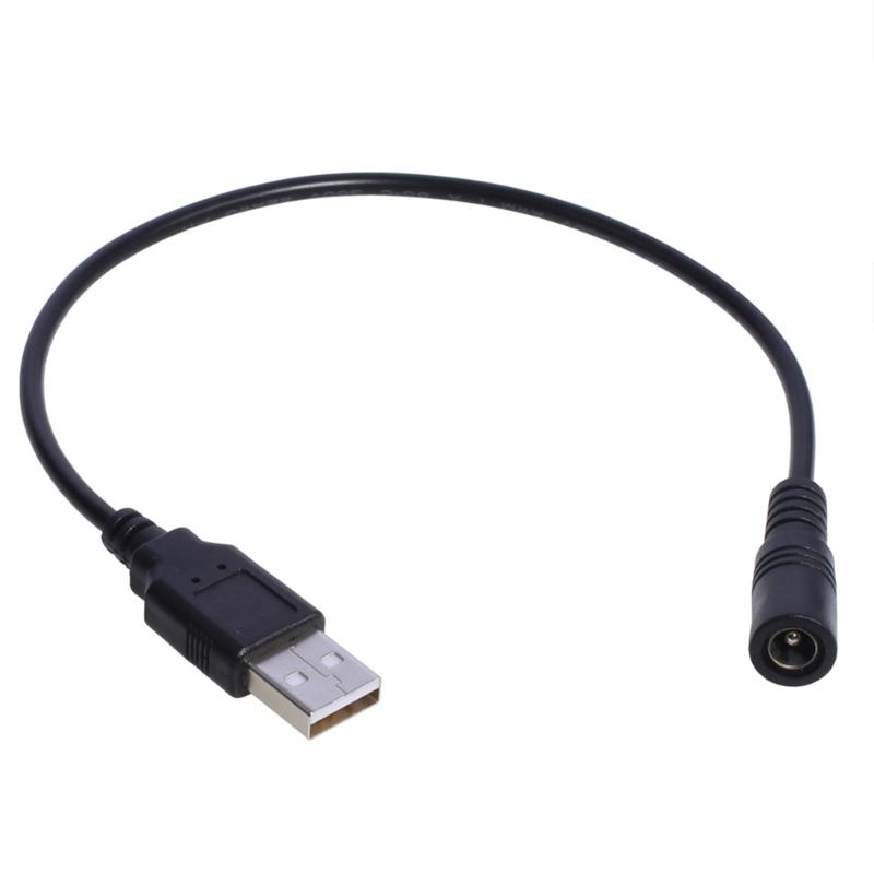 Кабель-шнур питания USB на DC5V, USB-штекер на DC5V 5.5x2.1mm, Разъем-бочонок, Зарядный провод