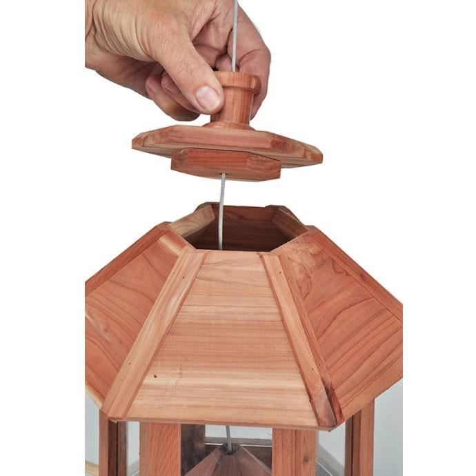 Mangeoire à oiseaux - Suspendue - Bois - Marron - Utilisation extérieure