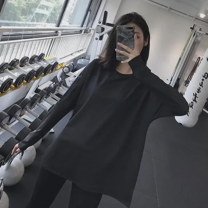 Celebrity Slim Breathable Yoga T-Shirt - Women's Quick-Dry Mesh Long Sleeve, Loose Fit for Spring & Autumn Workouts