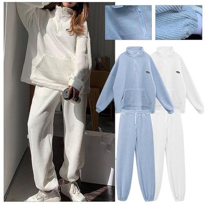 Женский костюм, спортивная одежда, корейский стиль, свободный модный повседневный комплект из двух предметов для бега