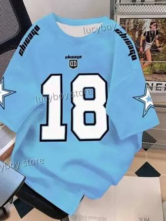 Men's digital print short-sleeved jersey sweatshirt football t-shirt retro casual top men's loose clothing