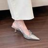 High Heel Sandal for Women Shoes Lady  Shallow Mouth Suit Female Beige High-heeled New Stiletto Fashion Girls Closed Low
