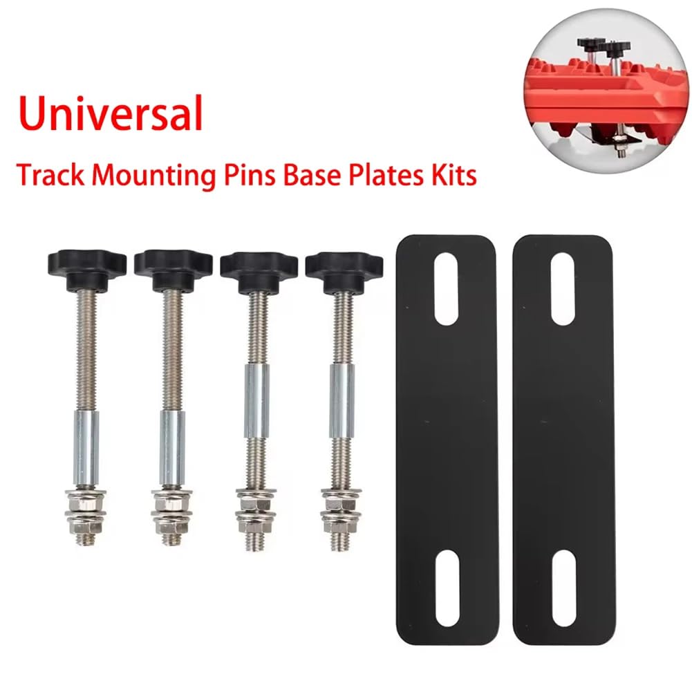 DEVCOVE Universal Car Recovery Board Mounting Pin Base Plate Kit Easy Installation Escape Board Mount Safety Traction Board