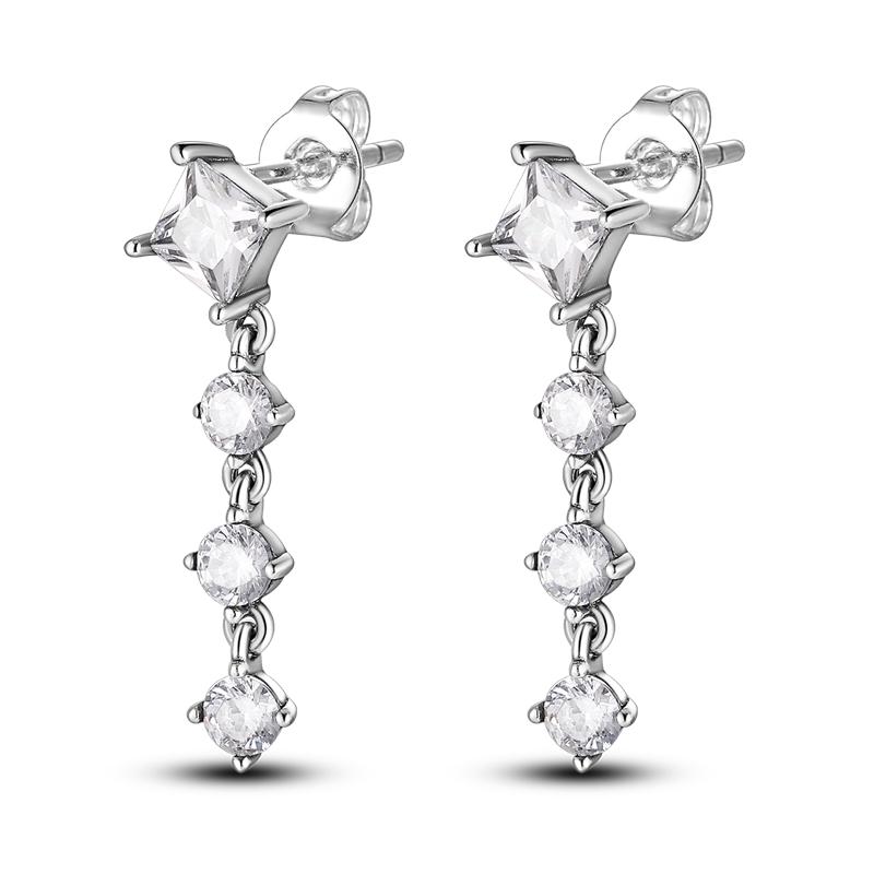 Тренд Новые Сверкающие Круглые Квадратные Серьги-гвоздики Звезда Бабочка для Женщин Девушек Серьги Серебристого Цвета для Подростков Роскошные Ювелирные Изделия