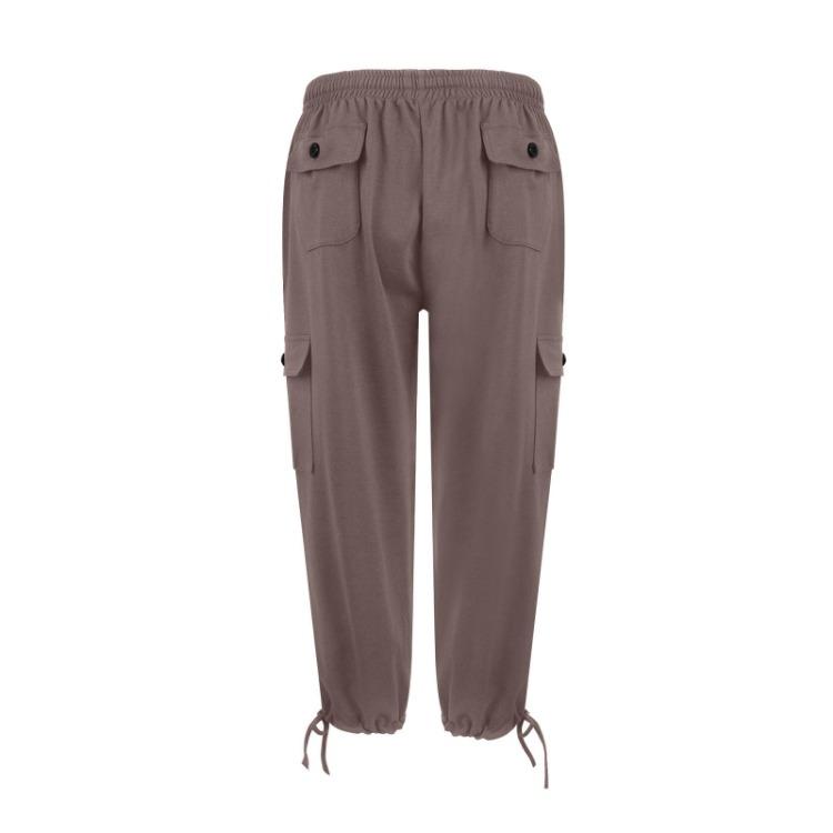 Женские легкие хлопковые летние повседневные капри, удобные брюки для путешествий на открытом воздухе с 6 карманами