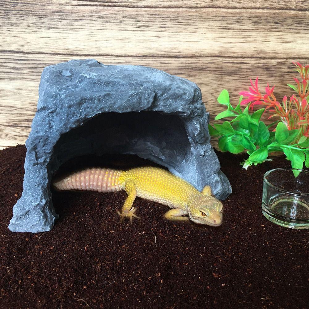 Resin Reptile Hideout Hiding Cave Artificial Pet Hide Rest  Shelter Landscaping Turtle Lair  Home