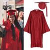 1 комплект, унисекс, выпускной халат, шапка, передняя молния, свободный V-образный вырез, свободная кисточка, бирка на год, колледж, бакалавр, доктор, магистр, выпускная церемония, кепка