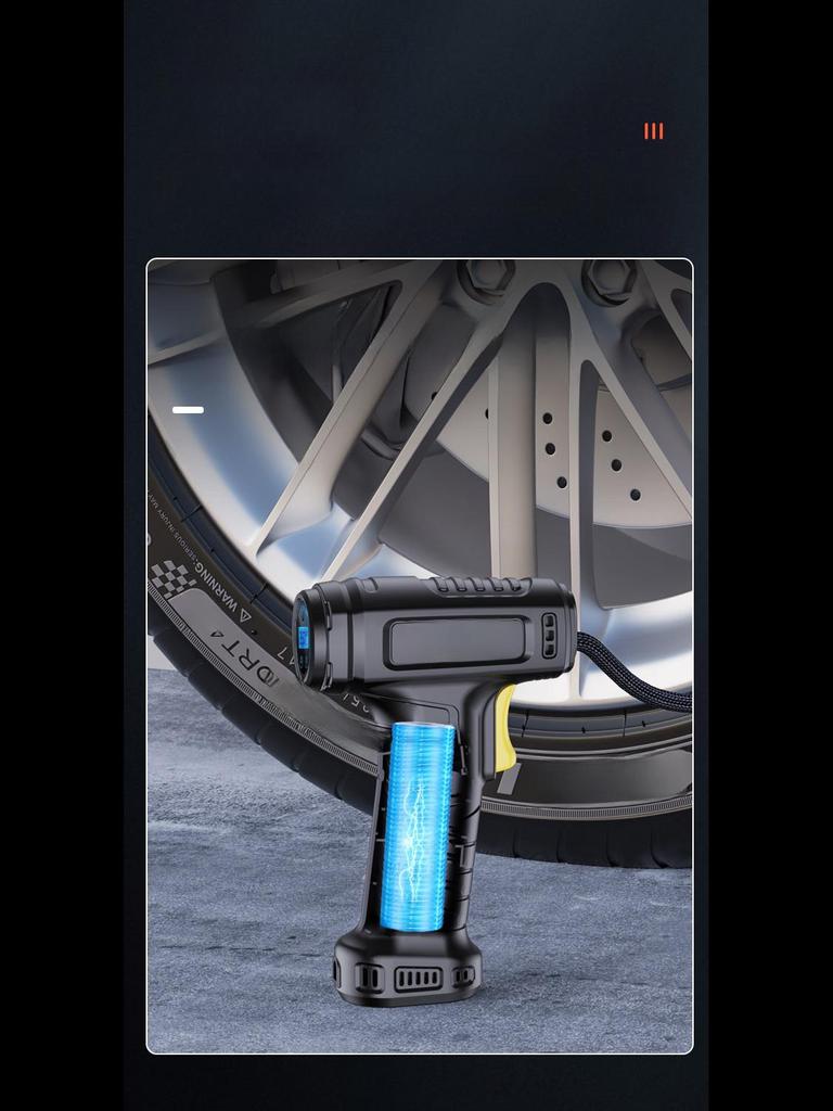 Портативный автомобильный воздушный насос с беспроводной зарядкой, интеллектуальным цифровым дисплеем и портативным дизайном — идеально подходит для домашнего использования и использования в дороге.