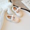 Туфли принцессы из кожи для девочек, детские балетки, весенне-осенняя мода, детские повседневные туфли Мэри Джейн с бантом, однотонные, универсальные, новые