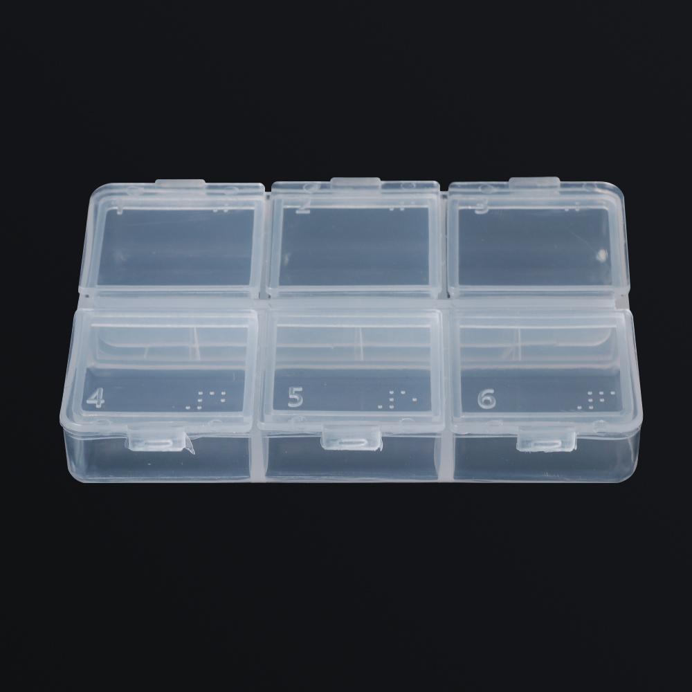 Home Plastic Case Medicine Holder 6-day Tablet Container Pill Boxes
