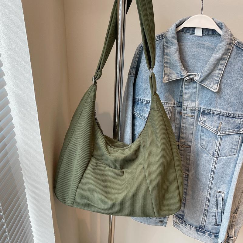 Сумка-тоут женская большая вместительная вельветовая сумка через плечо сумка для учебы и учебы однотонная сумка-тоут