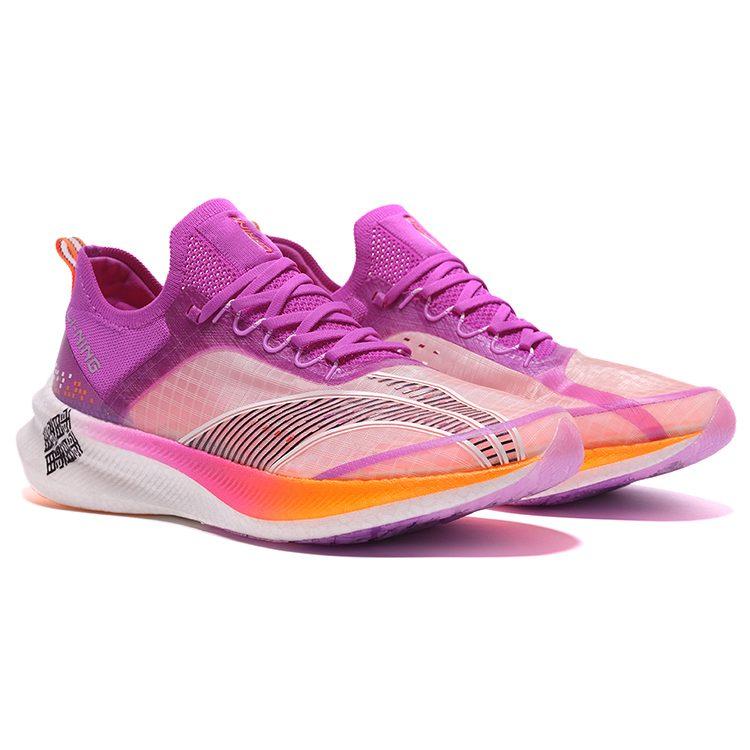 Li Ning Feidian Challenger Низкие Беговые Кроссовки Мужские Фиолетово-Белые ARMQ015-1