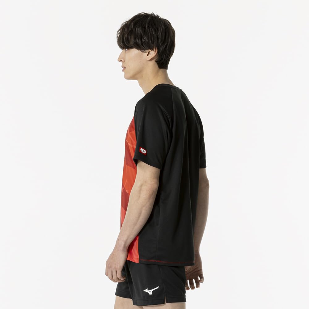 Одежда для настольного тенниса, Игровая рубашка, дизайн All Japan, Короткий рукав, Унисекс, Красный, Размер XL, 82JAB501