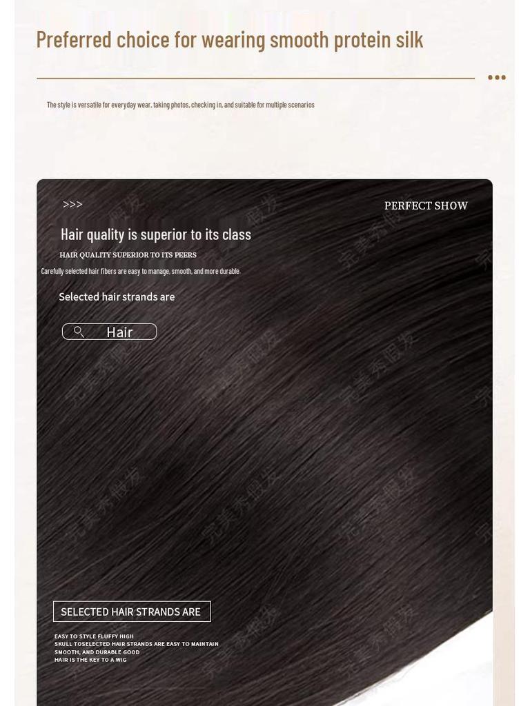 Женская натуральная длинная париковая шапка с реалистичными большими волнами и незаметной челкой с прямым пробором