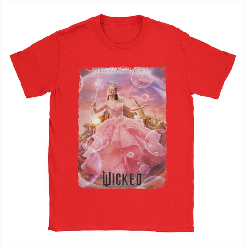 Wicked Fantasy Movie TShirts Unisex Elphaba Glinda Leisure Cotton Tees Crewneck Short Sleeve T Shirt Printed Clothing