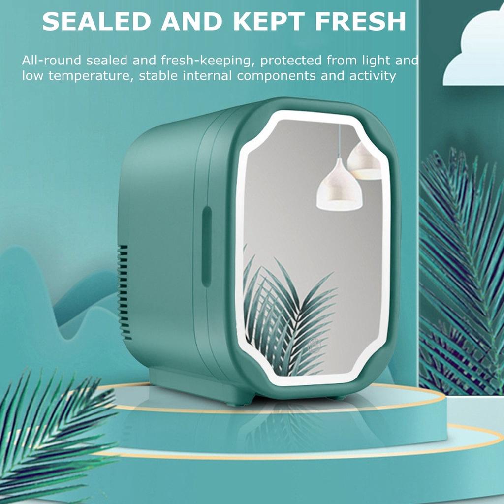 Beauty Fridge  Mini Portable Refrigerator For Cosmetics With Mirror Skincare Makeup Cooler Warmer Freezer For Car Home 8L 220/12V