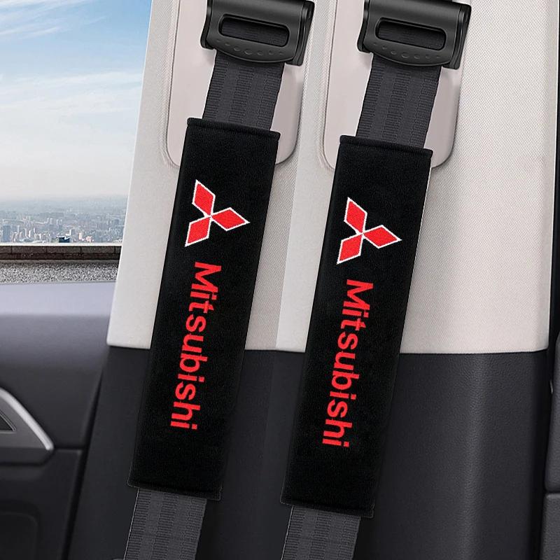 2Pcs/Set Car Styling Seat Belt Pad For Mitsubishi Lancer Asx Outlander Pajero l200 Galant Seat belt Cover Car Accessories