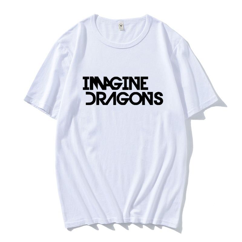 Fashion Imagine-Dragons Loom World Tour T-shirt Letter Graphic Printing Tee Streetwear Hip Hop Women Tshirts Harajuku
