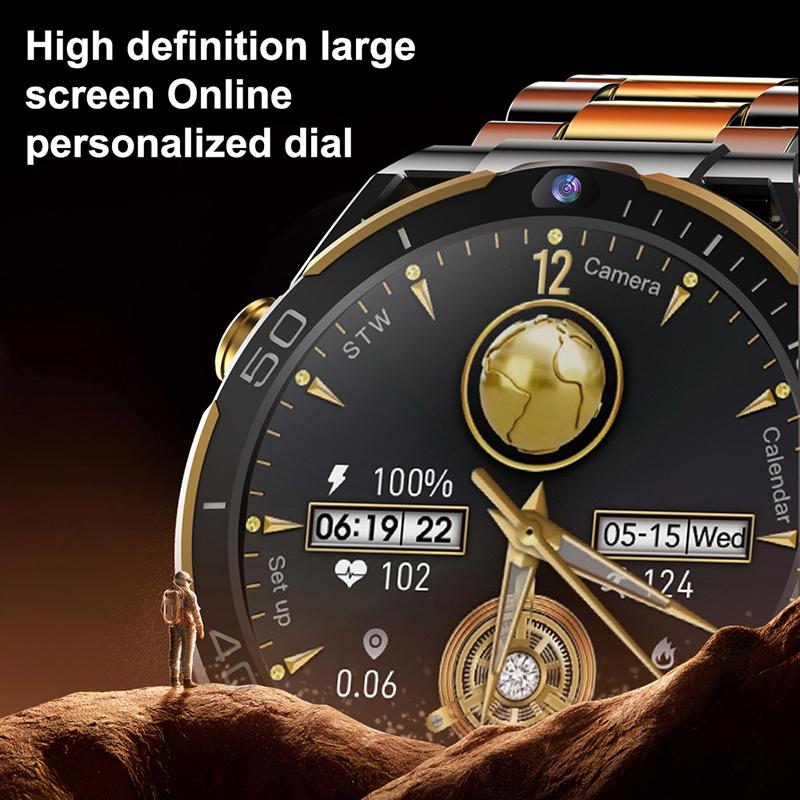 Умные часы 5G Wifi DDR4 6+128G GPS SIM-карта Умные часы 4G телефон часы 1,5-дюймовый AMOLED двойная камера 6G+128G память