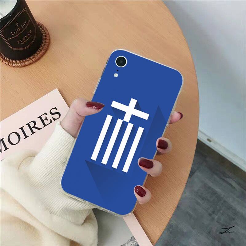 Чехол для телефона с греческим национальным флагом Греции для iPhone 13 11 12 pro XS MAX 8 7 6 6S Plus X 5S SE 2020 XR