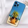 Cute Pineapple Fruit Art  Case For iPhone 16,15,17,14,13,12,11 Plus,Pro Max,XS,X,XR,SE,Mini,8,7 Soft Silicone Black Cover