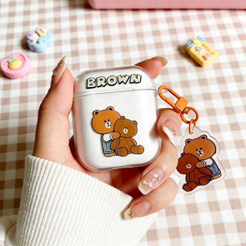Cream yellow gentle sweet hug bear for AirPods 1 /1 earphone protective case cover 1pro three generations cute