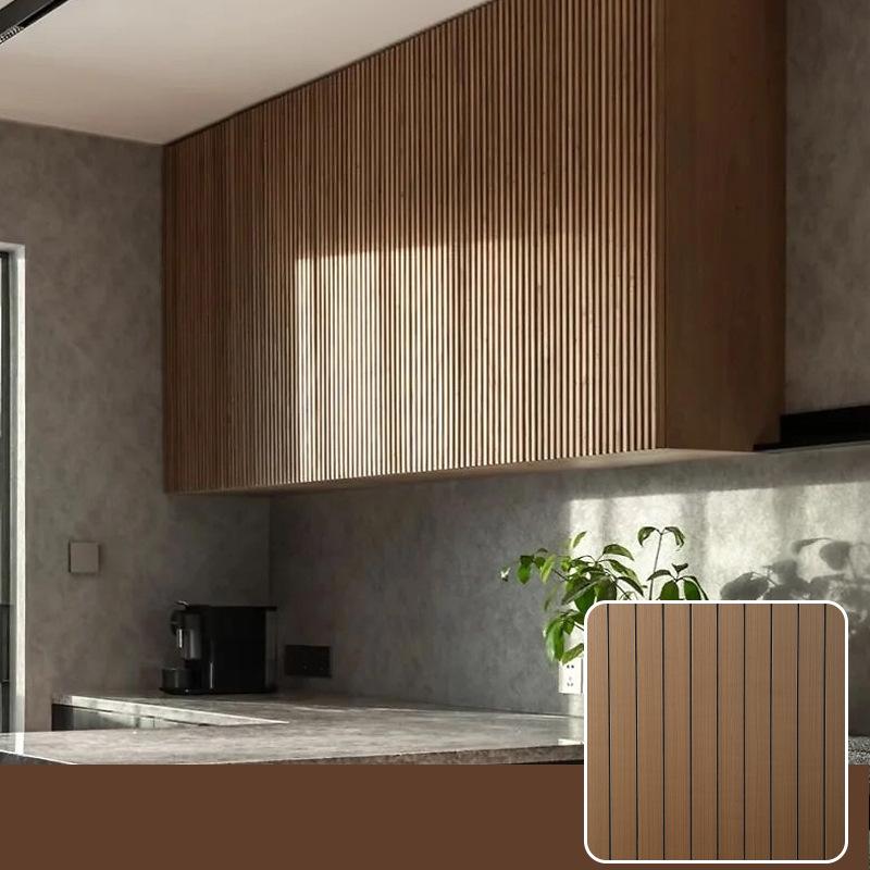 3D Self-Adhesive Wood Grain Grille Wallpaper for Living Room TV Background Wall
