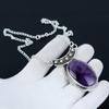 Ожерелье с аметистом, драгоценный камень аметист, ожерелье из стерлингового серебра 925 пробы, украшения из натурального аметиста для женщин, ювелирное ожерелье с аметистом для подарков