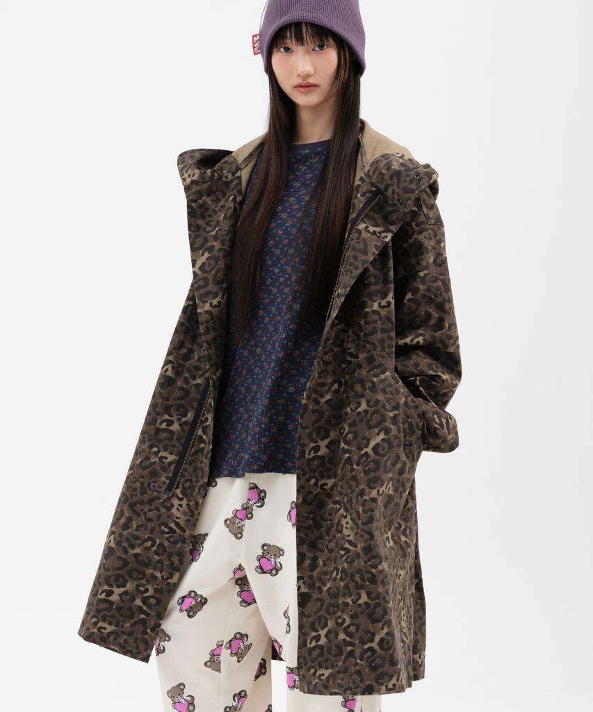 WEBHOUSE Twister Fishtail Hooded Jacket - Leopard