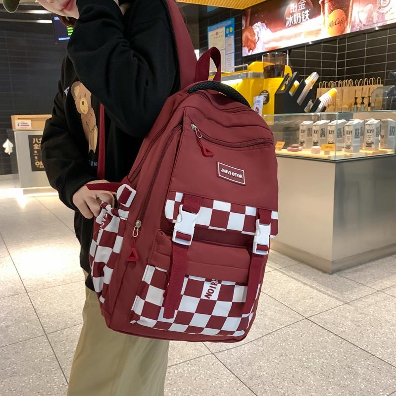 Школьная сумка в шахматном порядке, студенческий рюкзак, женский рюкзак для младших классов средней школы