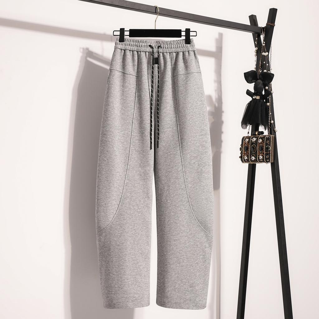 Осень-весна Длинные брюки спортивные штаны женские шаровары эластичные однотонные свободные брюки