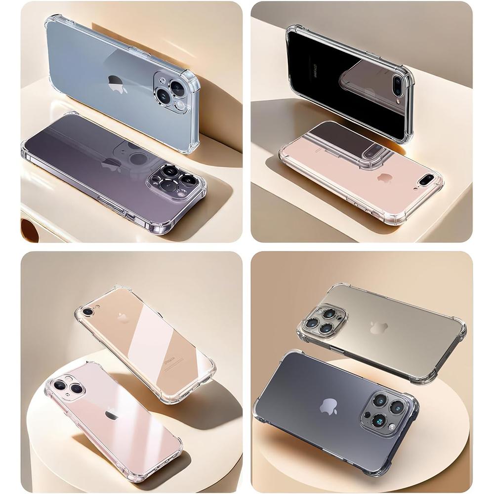 Противоударный чехол Airbags для iPhone 16E 16 E 15 Pro Max 14 Plus 13 Mini 12 11 X Xs Xr Se 2022 2020 7 8 6 6S 16Pro Crystal Clear Phone Cover Аксессуары