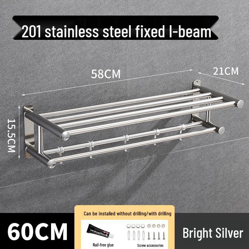 Настенная полка для ванной из нержавеющей стали 304 без сверления