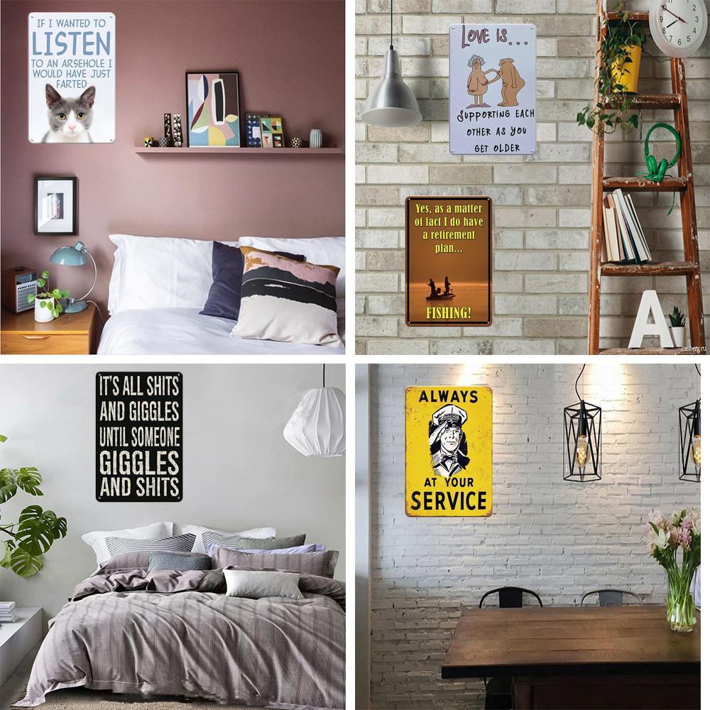 Funny Animal Slogan Metal Plaque Sign Vintage Tin Poster Humor Words Personalized Wall Decoration Farm House Decor Accessories