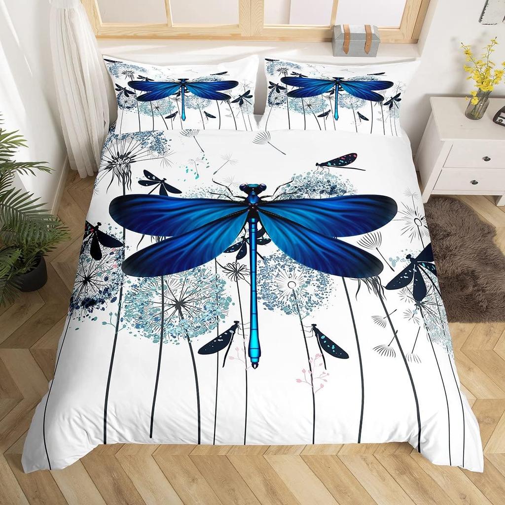 Dandelion Duvet Cover Full Queen Botanical Floral Bedding Set Nature Theme Butterfly Dandelions Comforter Cover For Boys Girls