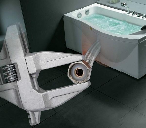 Новый универсальный гаечный ключ из алюминиевого сплава, регулируемый гаечный ключ с большим отверстием, гаечный ключ для ремонта ванной комнаты