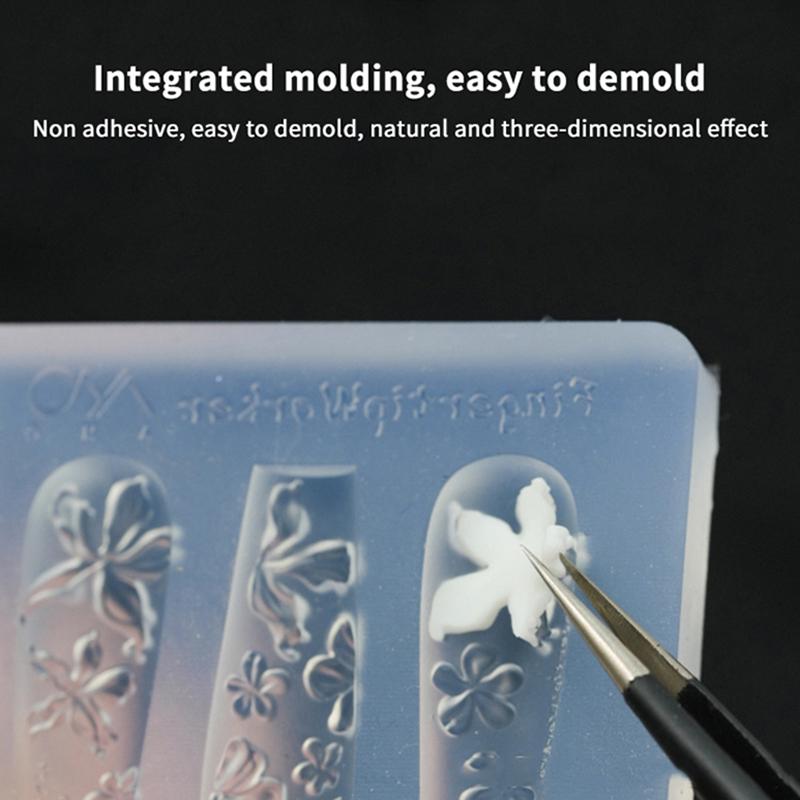 Мультяшный силиконовый молд для ногтей бантик цветок украшения для ногтей ногти DIY дизайн стереоскопическая штамповочная пластина инструменты для маникюра товары для искусства